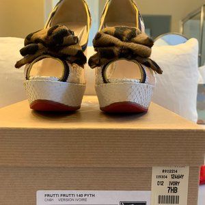 Christian Louboutin Frutti Frutti Ivory Lace Python Heel